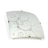 Simple Designs Square Flushmount Ceiling Light with Scroll Swirl Design FM3001-WHT